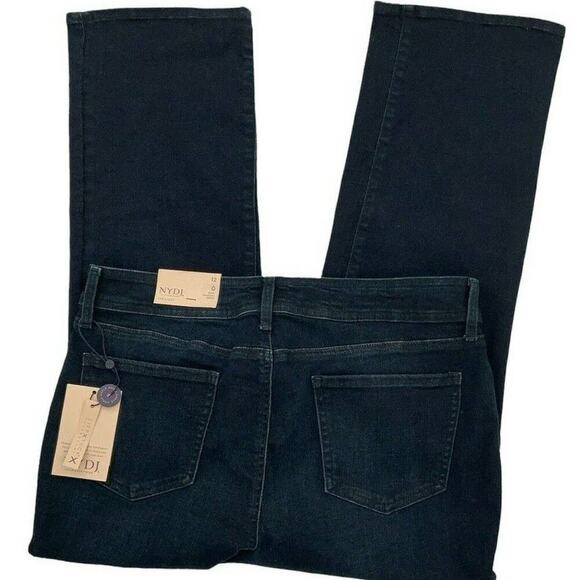 NYDJ Jeans Womens Size 12 Marilyn Straight Leg LiftXTuck Slim Whiskers Denim NEW - Picture 7 of 12